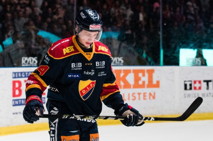 Ishockey, SHL, Semifinal 1, Djurgrden - Skellefte Djurgårdens Lukas Vejdemo efter semifinal 1 mellan Djurgården och Skellefteå den 3 april 2018 i Stockholm.